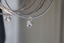 Load image into Gallery viewer, Sterling silver Bangle with sterling silver pebble charm