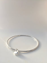 Load image into Gallery viewer, Sterling silver Bangle with sterling silver pebble charm