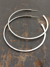 Load image into Gallery viewer, Sterling silver forged Large Hoops