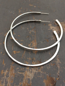 Sterling silver forged Large Hoops